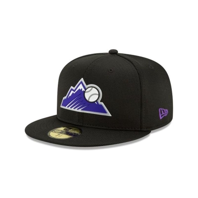 Colorado Rockies Gorra | New Era MLB Clubhouse Collection 59fifty Fitted Cap Mexico - Negros